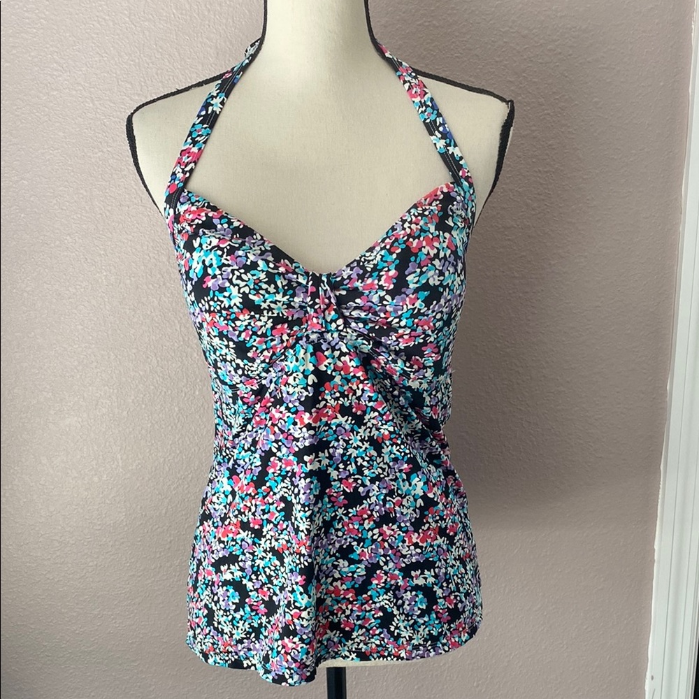 Cole of California Floral Halter Neck Tankini Top